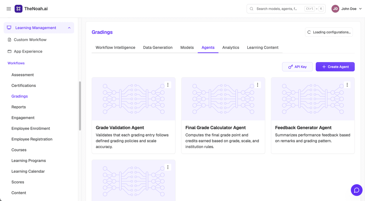 Intelligent AI Agents for Automating Learning Workflows
